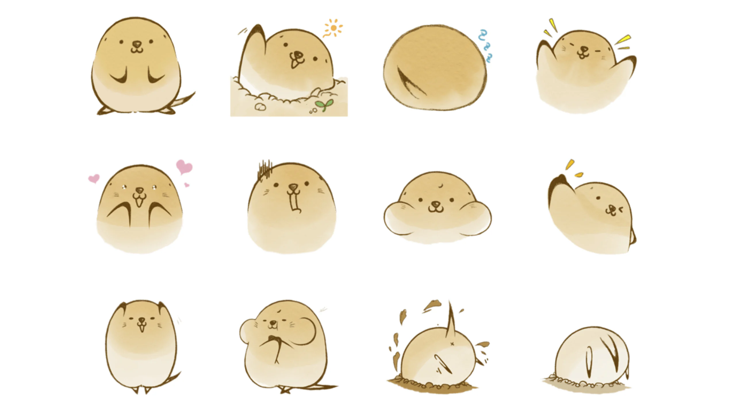 ぷれりーどっぐのぷりさん LINEスタンプ 制作画像1(デザインワークス株式会社 / キャラクター)|Daichi Watanabe Design Works