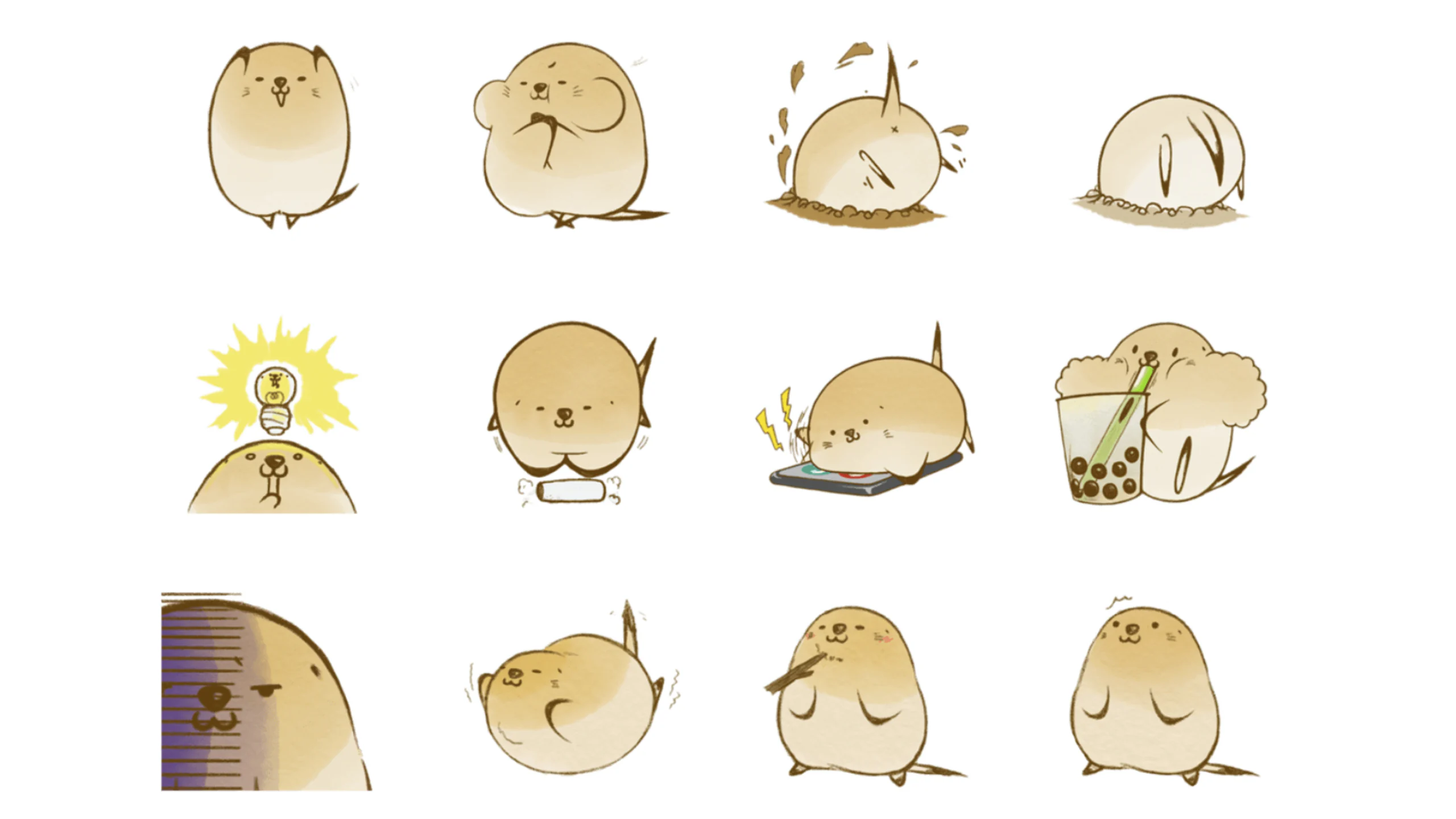 ぷれりーどっぐのぷりさん LINEスタンプ 制作画像2(デザインワークス株式会社 / キャラクター)|Daichi Watanabe Design Works