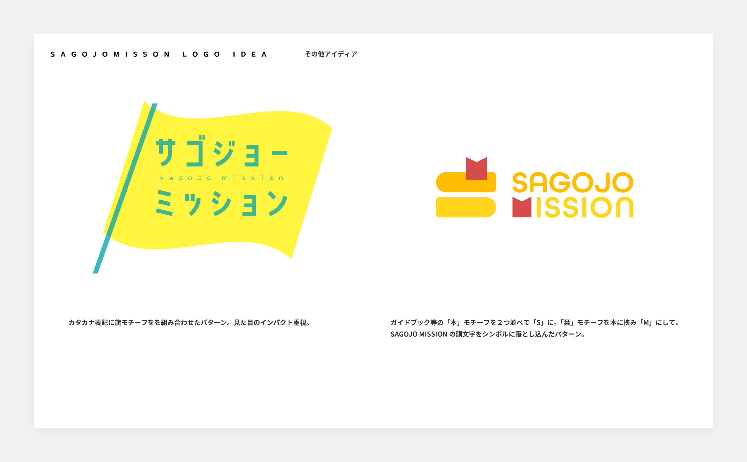 SAGOJO MISSION ロゴデザイン 制作画像19(株式会社SAGOJO / ロゴ)|Daichi Watanabe Design Works